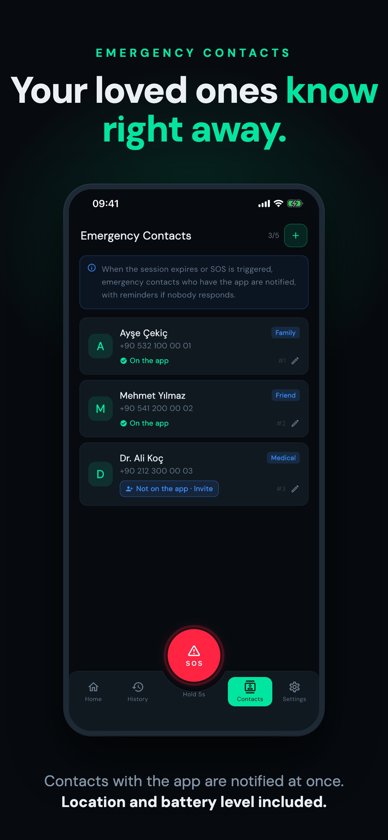 Emergency contacts